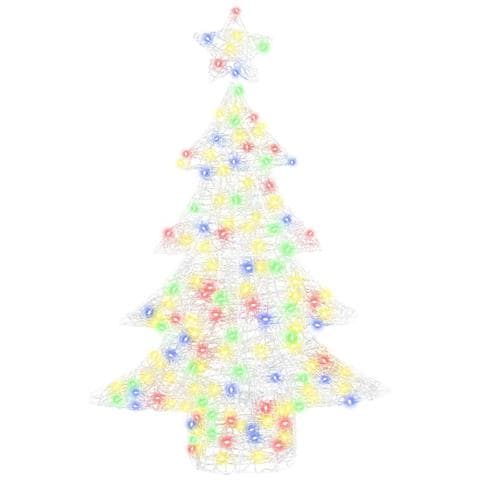 Albero di Natale con 100 LED Multicolore 120 cm Acrilico - Foto 2
