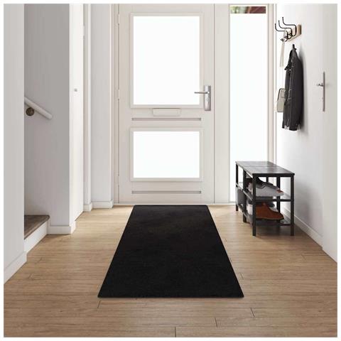 Runner in Moquette Nero 80 x 500 cm 100% Polipropilene Tuft - Foto 2