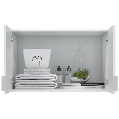 Carre - Armadio Multiuso 2 Ante Un Ripiano, 80x49h Cm Bianco - Foto 2