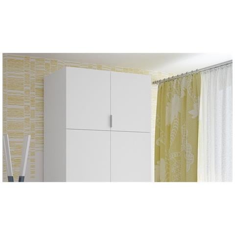 Carre - Armadio Multiuso 2 Ante Un Ripiano, 80x49h Cm Bianco - Foto 5