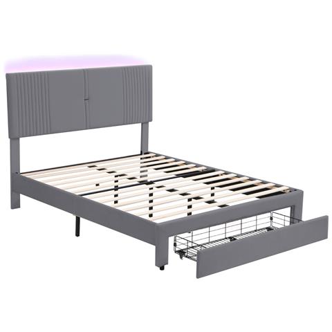 Letto Multifunzionale Con Led, Usb E Ampio Cassetto Estraibile - Foto 1