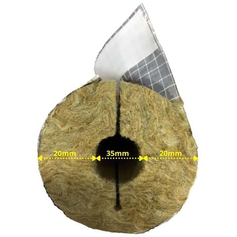 Isolamento Tubi Riscaldamento In Lana Di Roccia  35mm  1 Metro - Foto 1