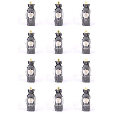 Confezione Da 12 Sacchetti Di Iuta Con Coulisse Per Bottiglie Da 750 Ml, Sacchetti Regalo Riutilizzabili In Lino Per Vino Grey - Foto 1
