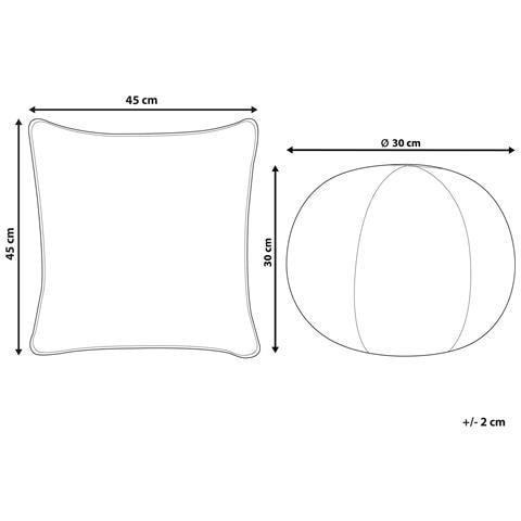 Set Di 2 Cuscini Maranta Velluto A Coste 30 X 30 Cm 45 X 45 Cm Bianco Sporco Tinta Unita - Foto 8