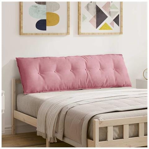 Cuscino per Schiena Rosa 160 x 50 cm Tessuto in Cords - Foto 2