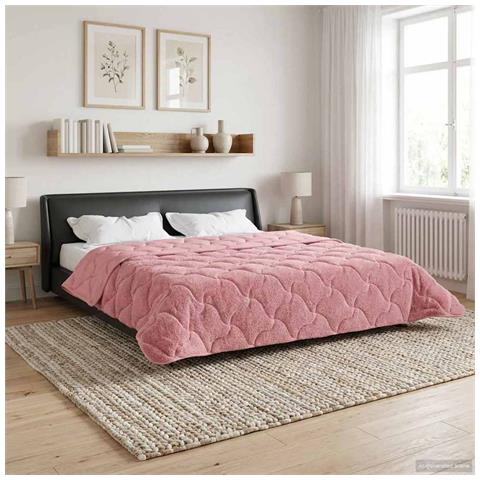 Duvet Estivo Rosa 220 x 260 cm Microfibra e Fleece Teddy - Foto 2
