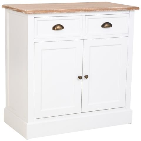 Mobile Da Ingresso In Legno Bianco 2 Cassetti E 2 Ante 82x39,5x80h Cm - Foto 1