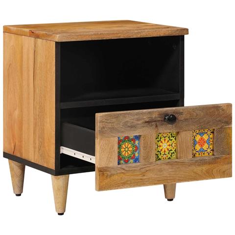 Armadio da Notte con cassetto 2 pcs Naturale 40 x 33 x 46 cm - Foto 2