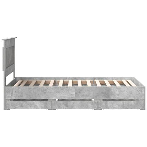 Struttura del letto con cassetto Grigio cemento 75 x 190 cm - Foto 9