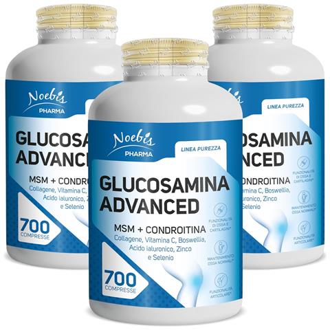Glucosamina Advanced 700 Compresse - Glucosamina, MSM, Condroitina, Collagene, Acido Ialuronico e Boswellia - Benessere Articolare, Cartilagini e Mobilità (Confezione tripla) - Foto 1