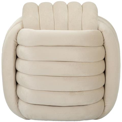 Pouf Softy In Velluto Crema — 45×45×45 Cm - Foto 1