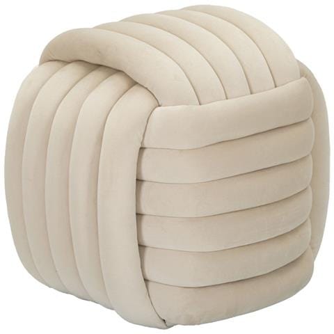 Pouf Softy In Velluto Crema — 45×45×45 Cm - Foto 2
