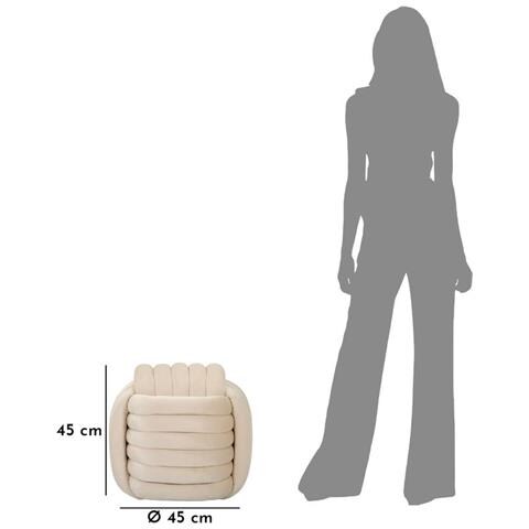Pouf Softy In Velluto Crema — 45×45×45 Cm - Foto 7
