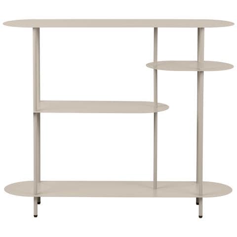 Libreria Rieti A 4 Ripiani Ovali Asimmetrici In Metallo Sabbia 118×31×97 Cm - Foto 1