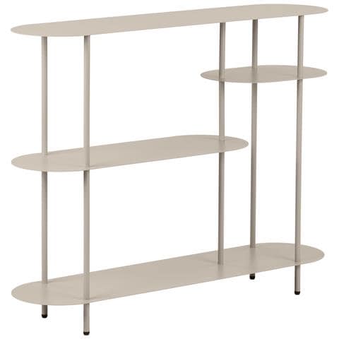 Libreria Rieti A 4 Ripiani Ovali Asimmetrici In Metallo Sabbia 118×31×97 Cm - Foto 2