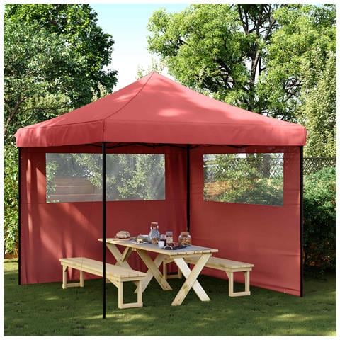 Tenda Party Borgogna 292 x 292 x 315 cm Tessuto Oxford - Foto 2