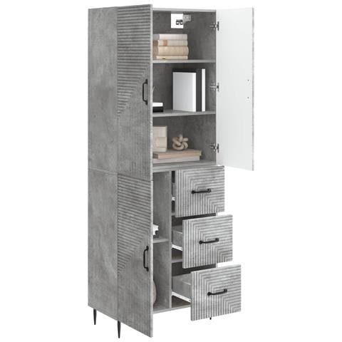 Set di armadi 2 pcs Grigio Cemento 66 x 34,5 x 89,5 cm - Foto 2