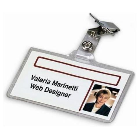 confezione da 50 pezzi - portanome 9x5,6cm semirigido c / clip 31-070 lebez - Foto 2