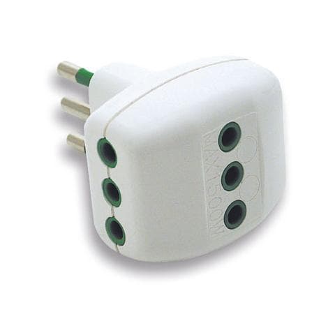 IPW-TRP10 - Adattatore triplo - Spina 2P+T-Presa 2P+T 10A - Foto 1