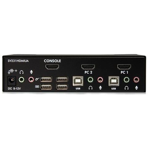 Switch KVM HDMI USB 2 porte, con audio e hub USB 2.0 - Foto 2