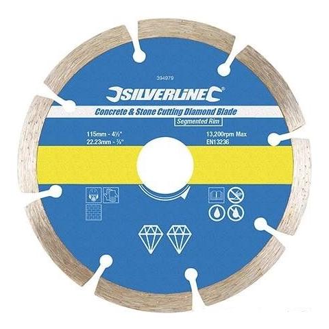 Lama A Disco Diamantata Per Smerigliatrice Per Taglio Su Cemento E Pietra 115mm - Foto 1