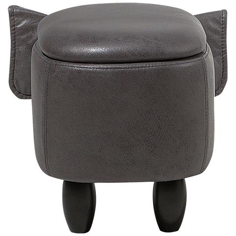 Pouf In Tessuto Similpelle Grigio Scuro Elephant - Foto 20