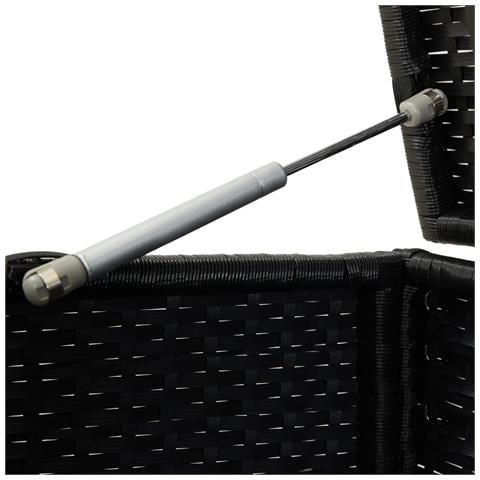 Baule da Giardino in Polyrattan 200x50x60 cm Nero - Foto 2