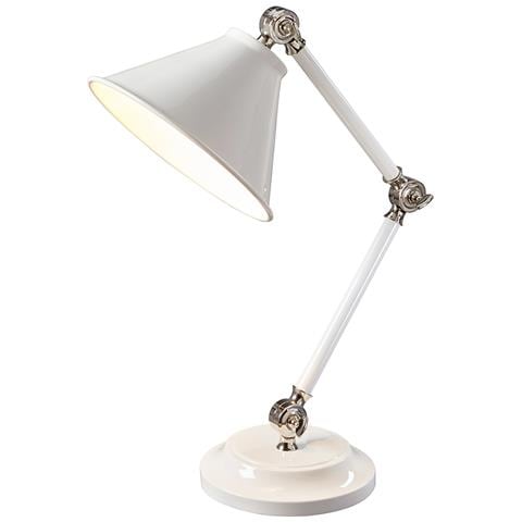 Lampada Da Tavolo 1 Luce Bianco, Nichel Lucido, E27 - Foto 2