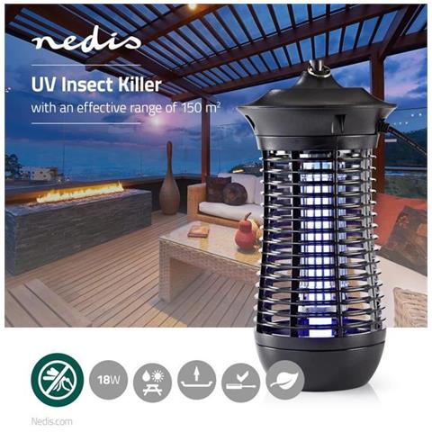 Lampada Repellente Per Insetti Uv 2g11 18 W Pl / Bl Copertura 150 Metri Quadrati, Nero - Foto 1