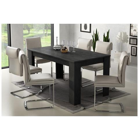 Tavolo Per Sala Da Pranzo Estensibile, Consolle Allungabile, Tavolo Moderno Con Allunghe, Cm 160/220x88h80, Colore Grigio Cenere - Foto 1
