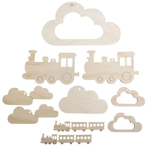 10 Pendenti In Legno Per Cellulare Piccolo Treno - Foto 1