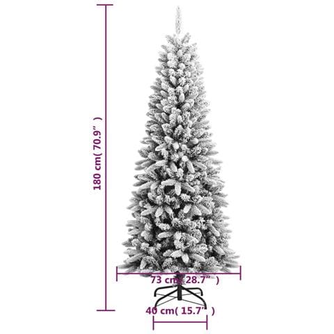 Albero Di Natale Artificiale Con Neve Floccata 180 Cm Pvc E Pe - Foto 9