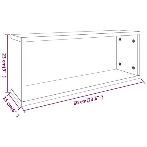 Mensole Cubo Parete 2 Pz Rovere Fumo 60x15x23 Legno Multistrato - Foto 12