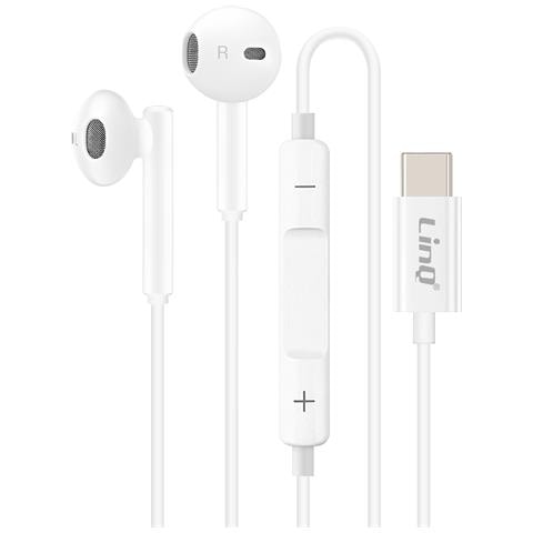 Auricolari Usb-c Con Pulsanti Di Controllo Lunghezza 1 Metro E 20, Bianco - Foto 2