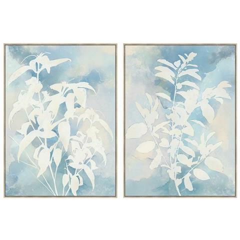 Quadro Dkd Home Decor 90 X 4 X 120 Cm Foglia Della Pianta Scandinavo (2 Unità) - Foto 1