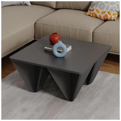 Tavolino Da Salotto Diamond Quadrato Antracite - Foto 1