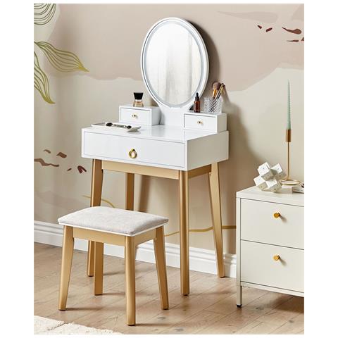 Toeletta Con Specchio E Sgabello Rosey Led Bianco - Foto 7