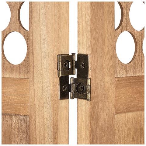 Paravento 4 Pannelli Legno Chiaro 170 X 163 Cm Certosa - Foto 2