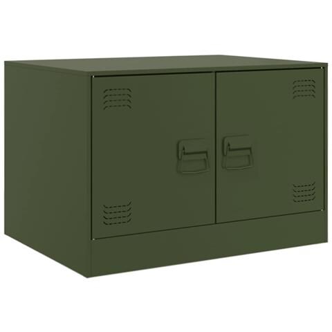 Tavolino da Salotto Verde Oliva 67x50x44 cm in Acciaio - Foto 1