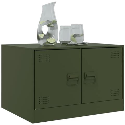 Tavolino da Salotto Verde Oliva 67x50x44 cm in Acciaio - Foto 10