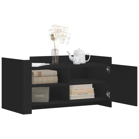 Tavolino Da Salotto Nero 100x50x50 Cm Legno Multistrato - Foto 3