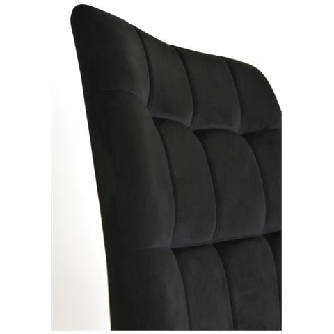 Set 4 Sedie Sala Da Pranzo Ariis Gambe In Acciaio Nero Opaco, Velluto Nero - Foto 6
