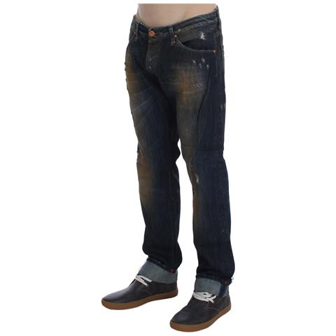 Jeans Dalla Vestibilitã Dritta Regolare In Cotone Lavato Blu - W34 - Foto 2