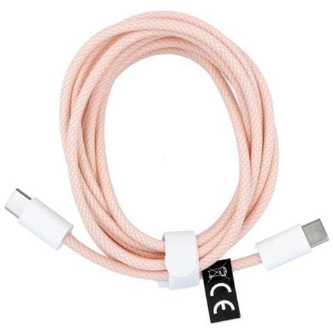 Cavo Dati E Ricarica Pd60w 3a C263 Usb-c To Usb-c Fast Charge 60w 2m Rosa Per Smartphone Tablet - Foto 2