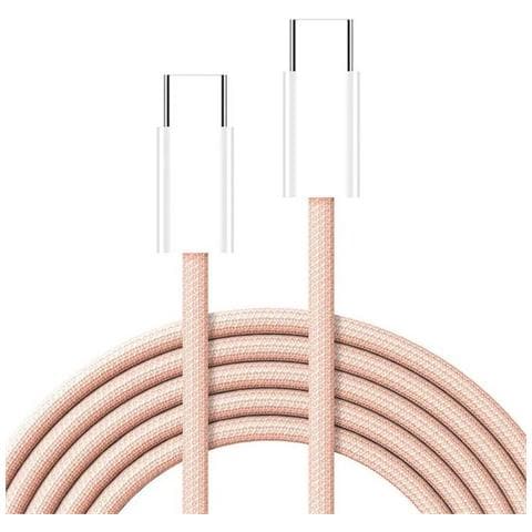 Cavo Dati E Ricarica Pd60w 3a C263 Usb-c To Usb-c Fast Charge 60w 2m Rosa Per Smartphone Tablet - Foto 3