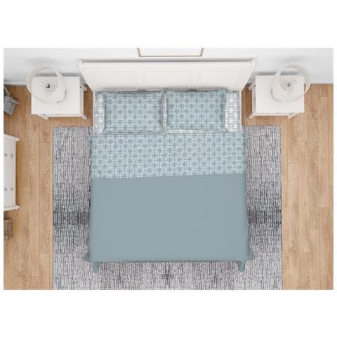 Completo Lenzuola Letto In 100% Cotone Made Italy Disegno Catena Matrimoniale Verde - Foto 1