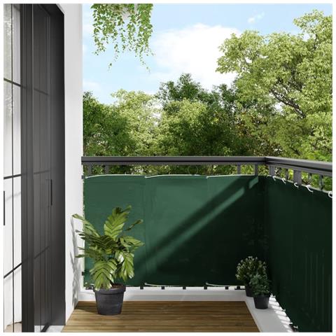 Paravento Balcone Verde Scuro 90x800 Cm 100% Poliestere Oxford - Foto 1