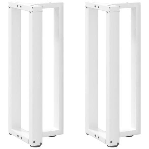 Gambe Tavolo Consolle A T 2 Pz Bianco 38x25x(72-73) Cm Acciaio - Foto 1