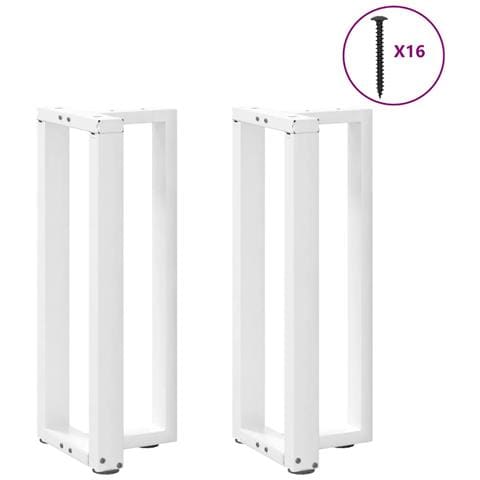 Gambe Tavolo Consolle A T 2 Pz Bianco 38x25x(72-73) Cm Acciaio - Foto 3