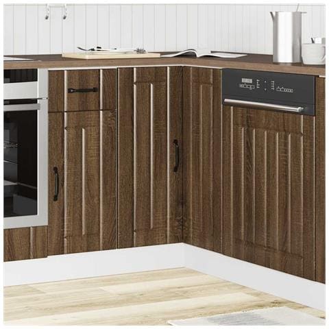 Mobile Base Ad Angolo Cucina Lucca Rovere Marrone In Truciolato - Foto 3